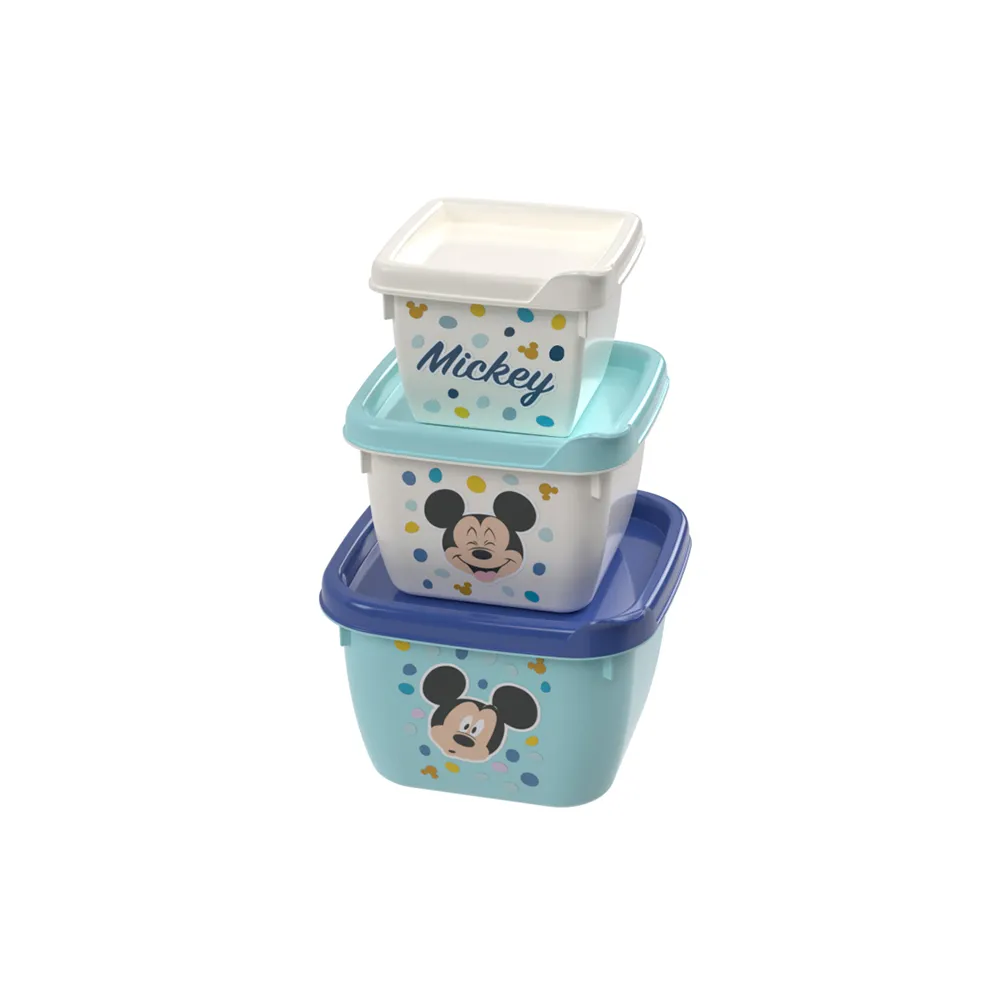 Conjunto 3 Potes Conect Mickey Baby