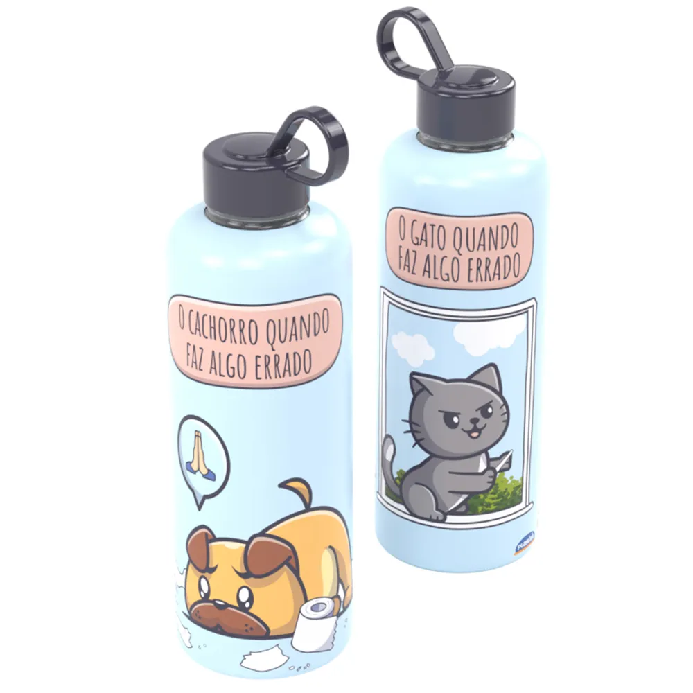 Garrafa Cilíndrica Cute 970ml Pets