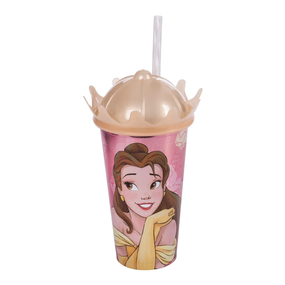 Vaso Corona Con Pajita 500 ml Princess Bella