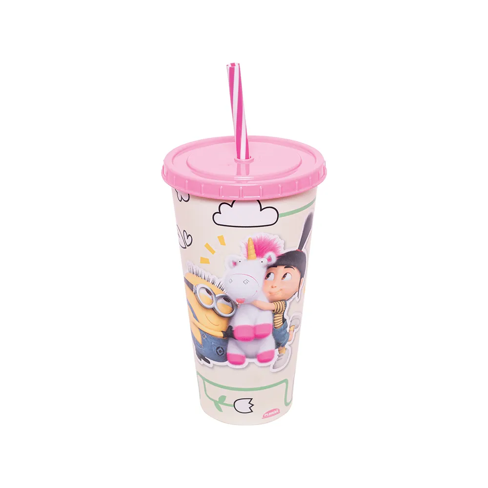 Glass with straw 700ml Agnes Despicable Me