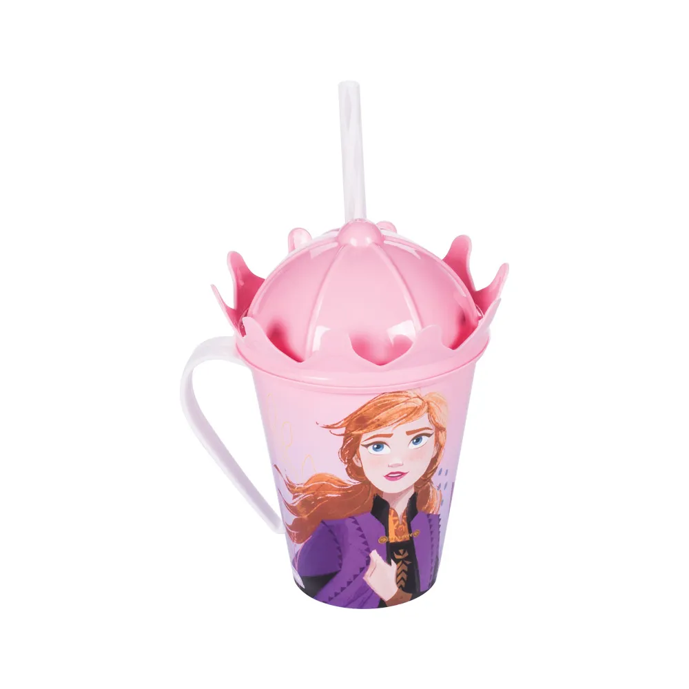 Caneca Com Tampa Coroa Frozen 360ml