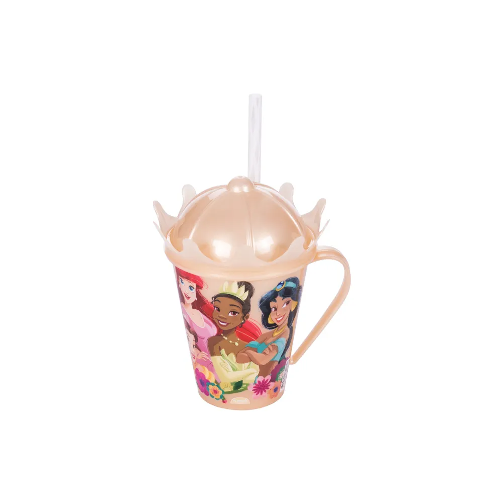 Caneca com Tampa Coroa Princesas 360 ml